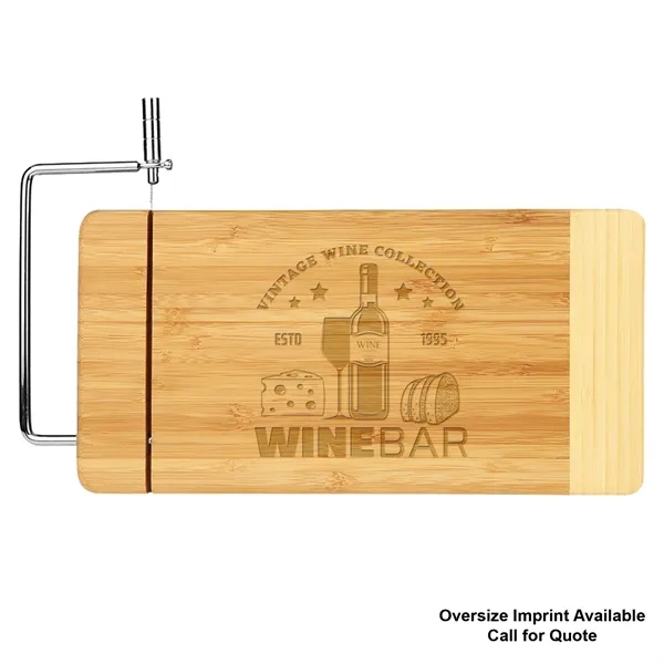 12" x 6" Bamboo Rectangle Cutting Board w/ Cheese Cutter - 12" x 6" Bamboo Rectangle Cutting Board w/ Cheese Cutter - Image 2 of 2