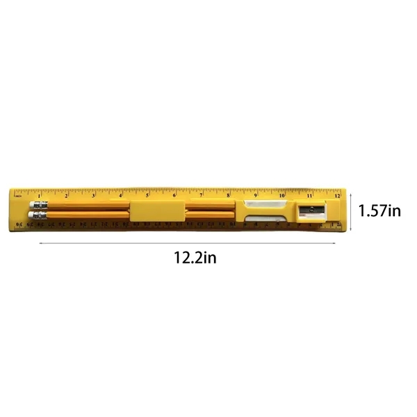 4 in 1 Stationery Set With Pencil Eraser Ruler Sharpener - 4 in 1 Stationery Set With Pencil Eraser Ruler Sharpener - Image 1 of 4