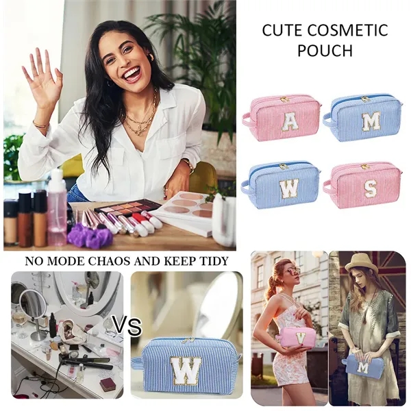Monogram Cosmetic Pouch Makeup Case Transparent Bag - Monogram Cosmetic Pouch Makeup Case Transparent Bag - Image 2 of 5