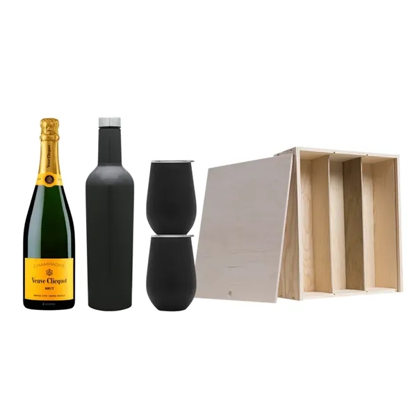 Wine Growler & Tumbler Set with Wooden Box and Bottle Slot - Wine Growler & Tumbler Set with Wooden Box and Bottle Slot - Image 3 of 3