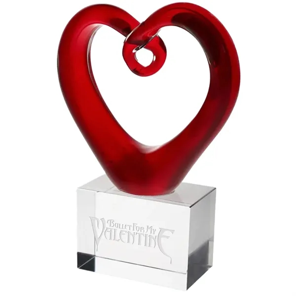 Red Heart with Clear Base Custom Award - Red Heart with Clear Base Custom Award - Image 1 of 1