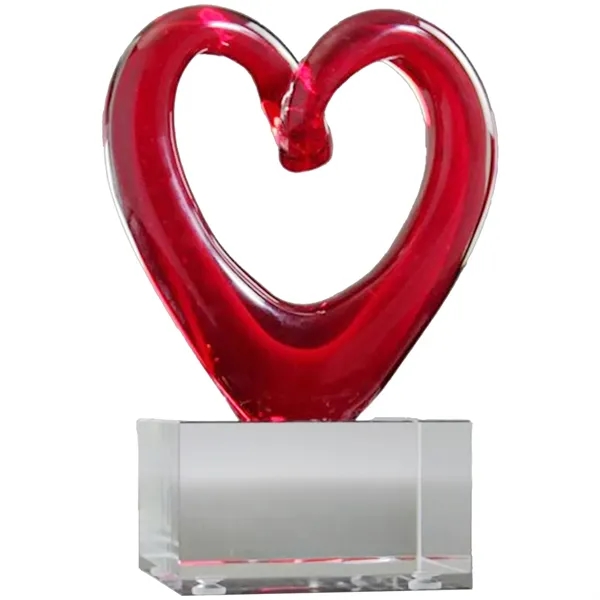 Red Heart with Clear Base Custom Award - Red Heart with Clear Base Custom Award - Image 0 of 1