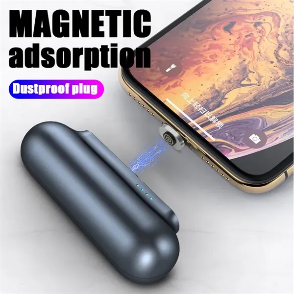 Mini Magnetic Capsule Charging Bank For Iphone And Android - Mini Magnetic Capsule Charging Bank For Iphone And Android - Image 2 of 5