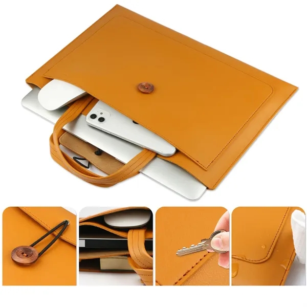 Leather Briefcase Laptop Bag - Leather Briefcase Laptop Bag - Image 2 of 3