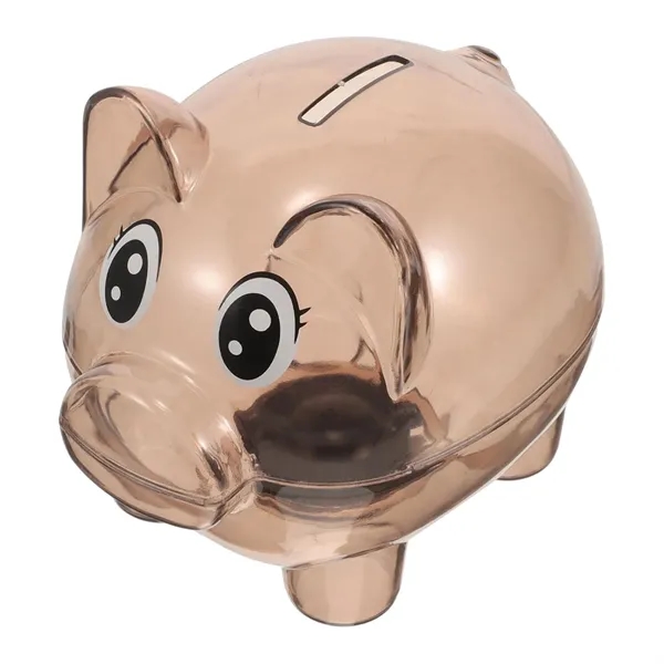 Plastic Cartoon Pig Coin Bank - Plastic Cartoon Pig Coin Bank - Image 2 of 3