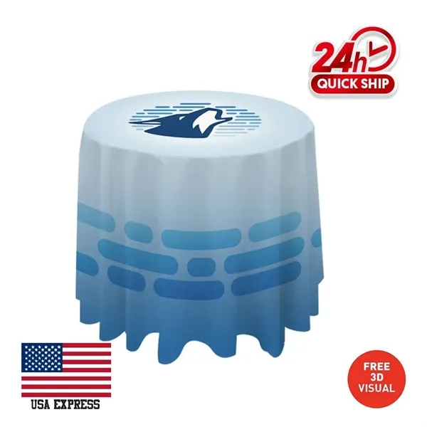 Premium Round Table Drape (Dye Sublimated) 48" x 30'' - Premium Round Table Drape (Dye Sublimated) 48" x 30'' - Image 0 of 1