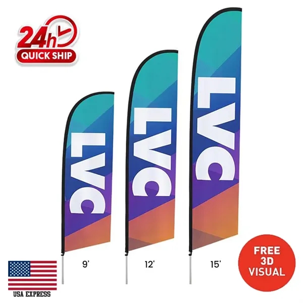 12' Premium Single Sided Angled Flag + Pole + Ground Stake - 12' Premium Single Sided Angled Flag + Pole + Ground Stake - Image 0 of 2