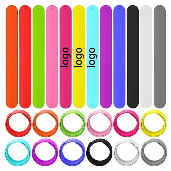 Custom Multicolor Silicone Slap Bracelets Party Wristbands - Custom Multicolor Silicone Slap Bracelets Party Wristbands - Image 0 of 4