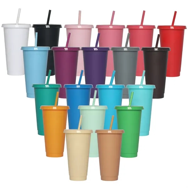 Plastic Cute Cups With Lids And Straws Bulk For Iced Coffee - Plastic Cute Cups With Lids And Straws Bulk For Iced Coffee - Image 0 of 1