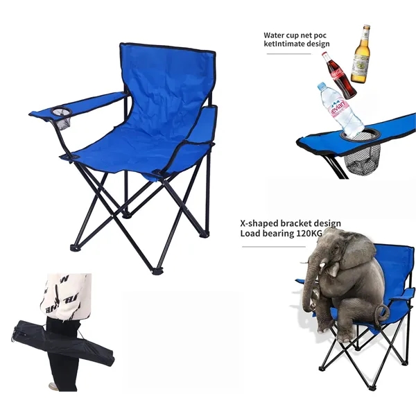 Foldable Camping Fishing Beach Chair w/Padded Arm Pad - Foldable Camping Fishing Beach Chair w/Padded Arm Pad - Image 1 of 4
