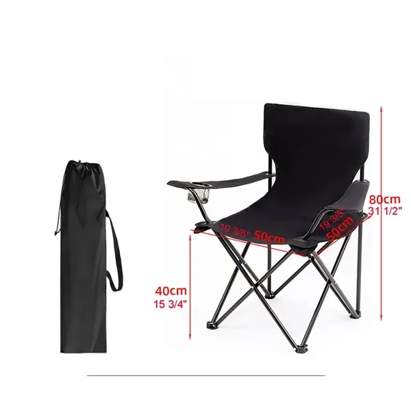 Foldable Camping Fishing Beach Chair w/Padded Arm Pad - Foldable Camping Fishing Beach Chair w/Padded Arm Pad - Image 2 of 4