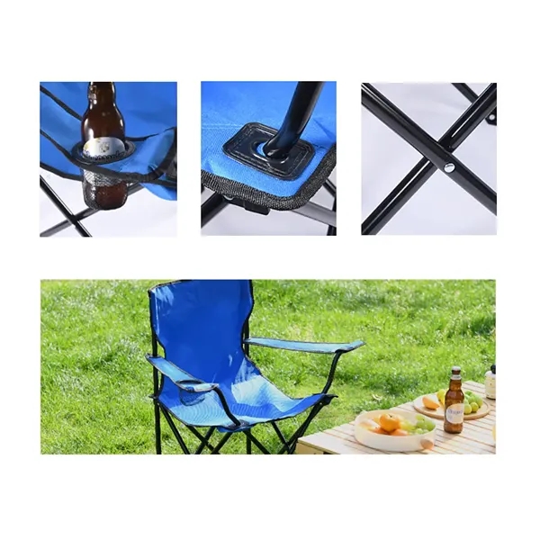 Foldable Camping Fishing Beach Chair w/Padded Arm Pad - Foldable Camping Fishing Beach Chair w/Padded Arm Pad - Image 3 of 4