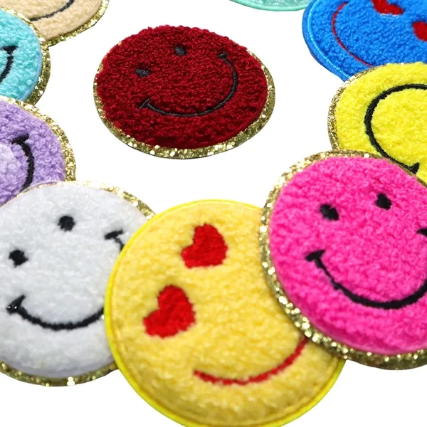 Circular Smiling Face Towel Embroidered Cloth Patches - Circular Smiling Face Towel Embroidered Cloth Patches - Image 4 of 5