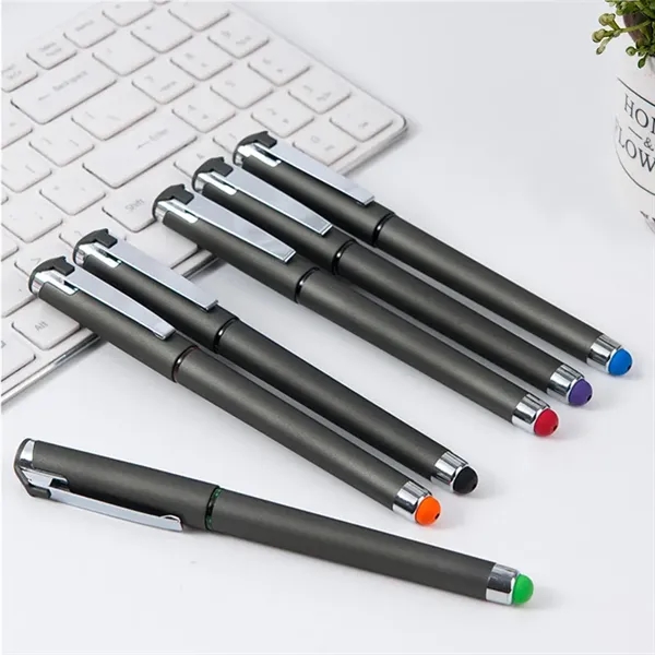 Plastic Stylus Gel Pen With Clip - Plastic Stylus Gel Pen With Clip - Image 1 of 8