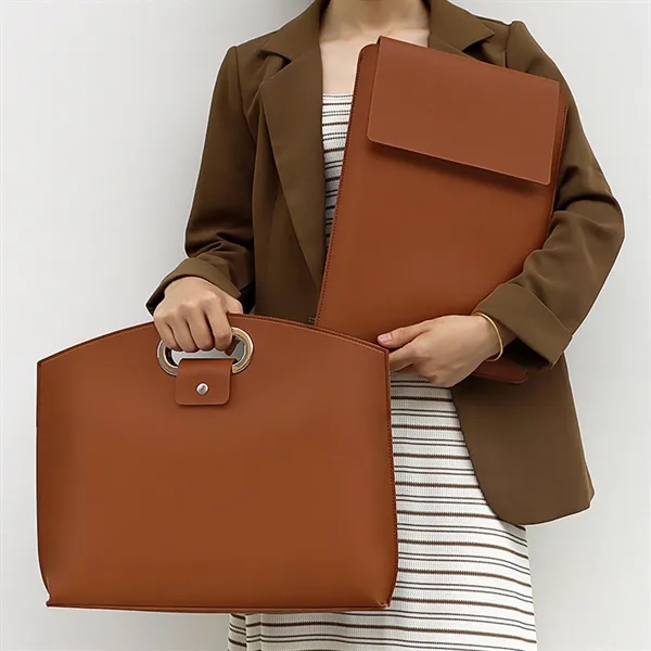 Executive Leather Laptop Tote Bag - Executive Leather Laptop Tote Bag - Image 4 of 15