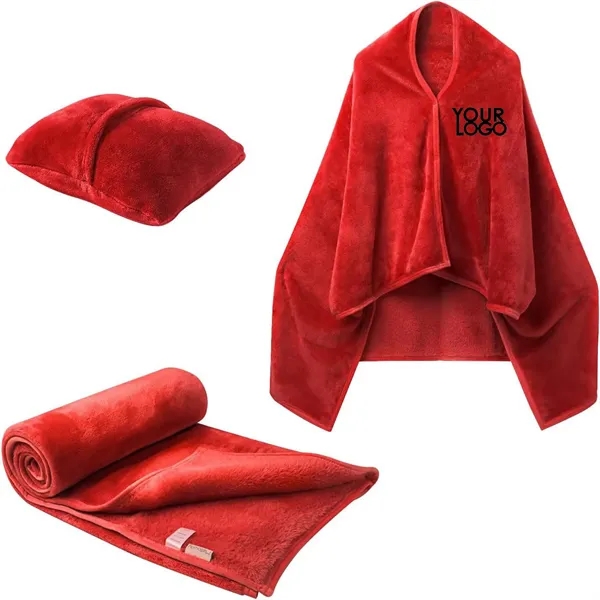 Fleece Wearable Shawl Blanket for Airplane Office - Fleece Wearable Shawl Blanket for Airplane Office - Image 1 of 3