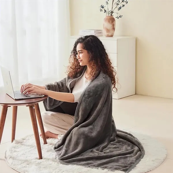 Fleece Wearable Shawl Blanket for Airplane Office - Fleece Wearable Shawl Blanket for Airplane Office - Image 2 of 3