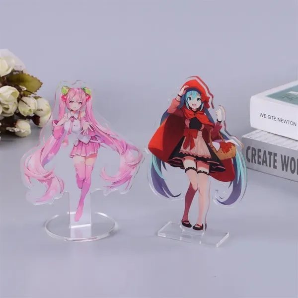 Custom Clear Acrylic Cutout Standees Desktop Photo Display - Custom Clear Acrylic Cutout Standees Desktop Photo Display - Image 1 of 4