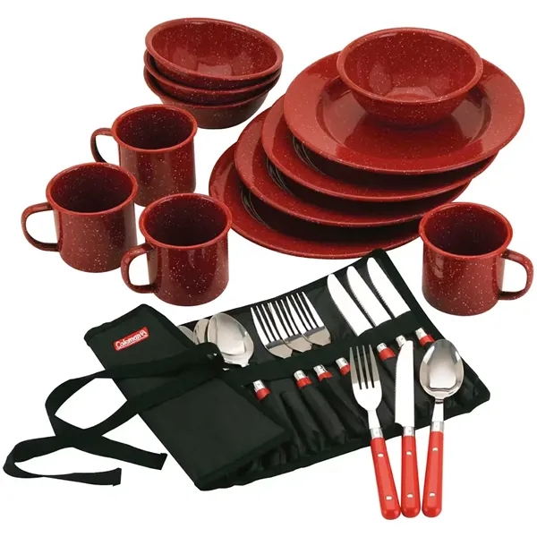 24-Piece Enamelware Dinnerware and Flatware Set - 24-Piece Enamelware Dinnerware and Flatware Set - Image 0 of 0
