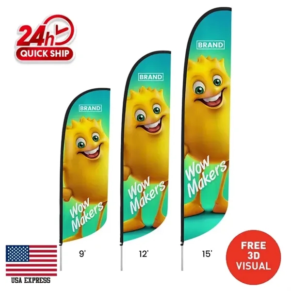 15' Premium Single Sided Convex Flag Graphic Only - 15' Premium Single Sided Convex Flag Graphic Only - Image 0 of 0
