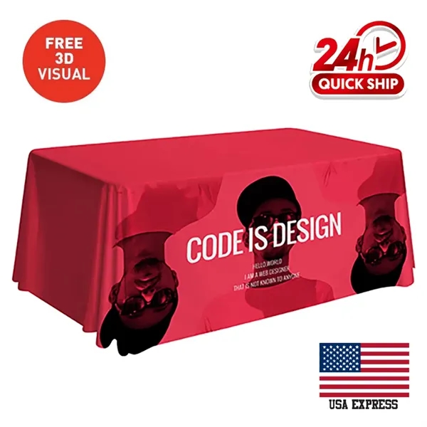 Premium Table Throw 6ft 4-Sided (Close Back) (Full-Color Dye - Premium Table Throw 6ft 4-Sided (Close Back) (Full-Color Dye - Image 0 of 1