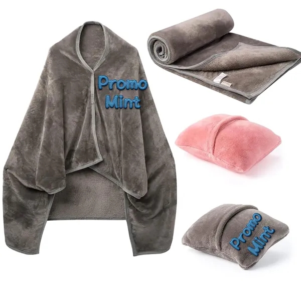 2-in-1 Unisex Foldable Coat Blanket for Home and Office - 2-in-1 Unisex Foldable Coat Blanket for Home and Office - Image 0 of 4