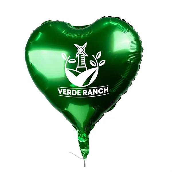 18" Heart-Shaped Mylar Balloon 1 Color 1 Side - 18" Heart-Shaped Mylar Balloon 1 Color 1 Side - Image 4 of 13
