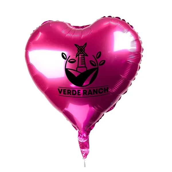 18" Heart-Shaped Mylar Balloon 1 Color 1 Side - 18" Heart-Shaped Mylar Balloon 1 Color 1 Side - Image 5 of 13