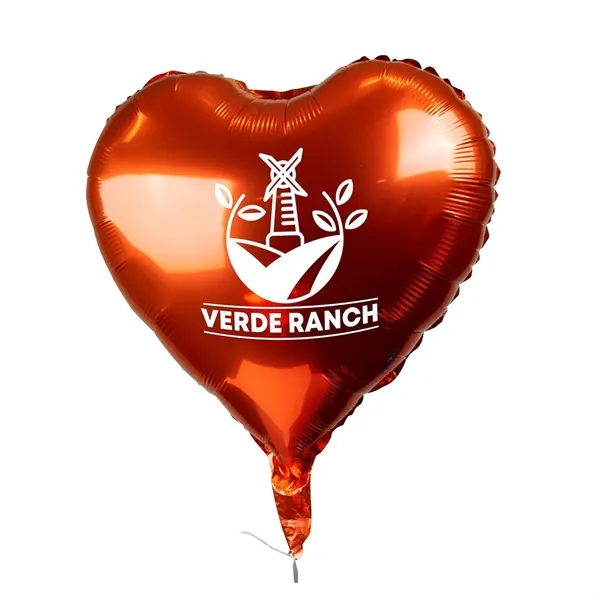 18" Heart-Shaped Mylar Balloon 1 Color 1 Side - 18" Heart-Shaped Mylar Balloon 1 Color 1 Side - Image 7 of 13