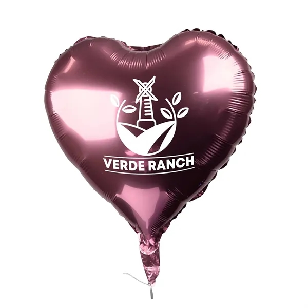 18" Heart-Shaped Mylar Balloon 1 Color 1 Side - 18" Heart-Shaped Mylar Balloon 1 Color 1 Side - Image 8 of 13