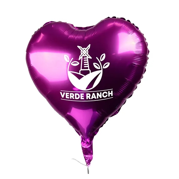 18" Heart-Shaped Mylar Balloon 1 Color 1 Side - 18" Heart-Shaped Mylar Balloon 1 Color 1 Side - Image 9 of 13