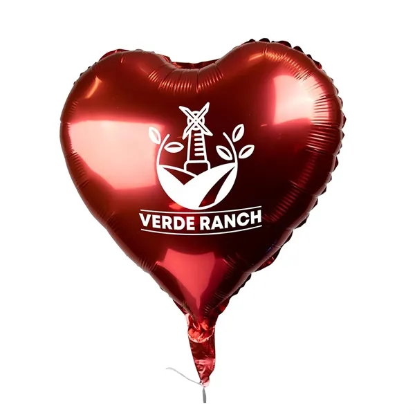 18" Heart-Shaped Mylar Balloon 1 Color 1 Side - 18" Heart-Shaped Mylar Balloon 1 Color 1 Side - Image 10 of 13
