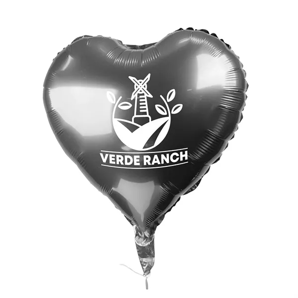 18" Heart-Shaped Mylar Balloon 1 Color 1 Side - 18" Heart-Shaped Mylar Balloon 1 Color 1 Side - Image 12 of 13