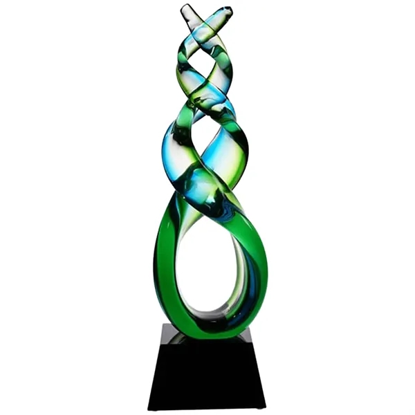 Green Double Helix Art Glass Award - Green Double Helix Art Glass Award - Image 1 of 1