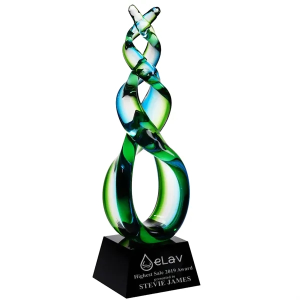 Green Double Helix Art Glass Award - Green Double Helix Art Glass Award - Image 0 of 1