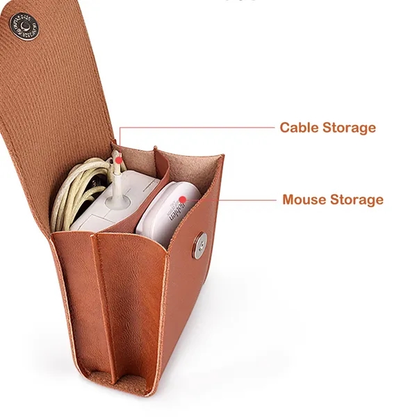 PU Leather Cable Organizer Pouch - PU Leather Cable Organizer Pouch - Image 3 of 9