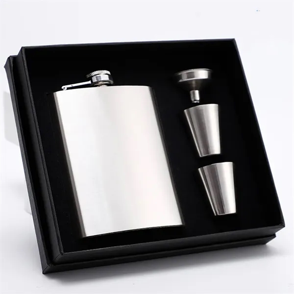 7Oz Stainless Steel Flask Set - 7Oz Stainless Steel Flask Set - Image 0 of 3