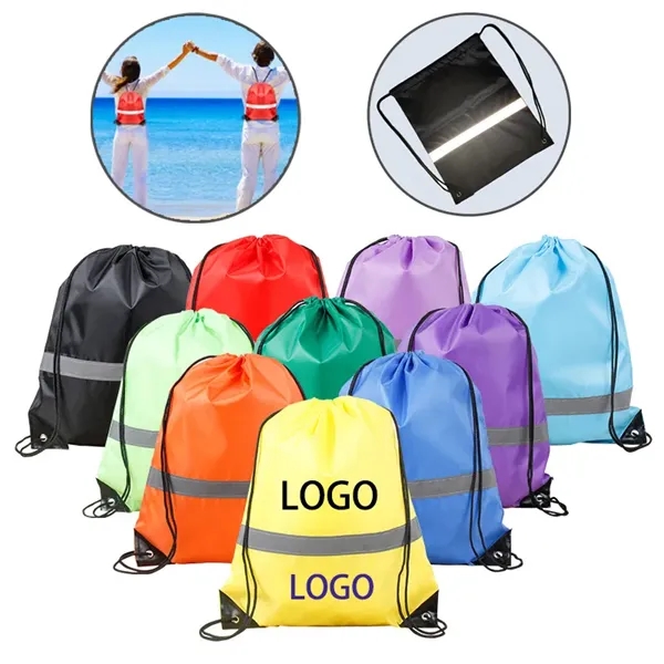 Reflective Drawstring Bag for Sports, Travel & Night Run - Reflective Drawstring Bag for Sports, Travel & Night Run - Image 0 of 3