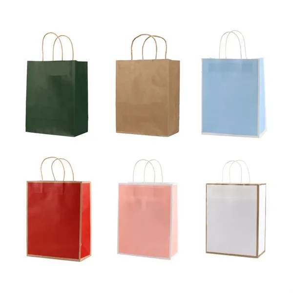 Eco-Friendly Kraft Paper Bags with Handles - Gift, Retail - Eco-Friendly Kraft Paper Bags with Handles - Gift, Retail - Image 2 of 3