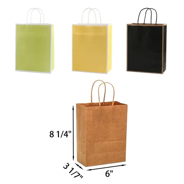 Eco-Friendly Kraft Paper Bags with Handles - Gift, Retail - Eco-Friendly Kraft Paper Bags with Handles - Gift, Retail - Image 3 of 3