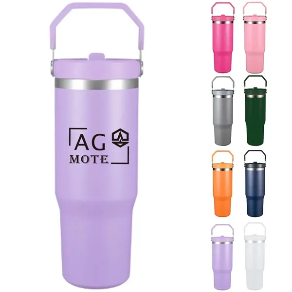 Stainless Steel Tumbler With Straw 30oz - Stainless Steel Tumbler With Straw 30oz - Image 0 of 2