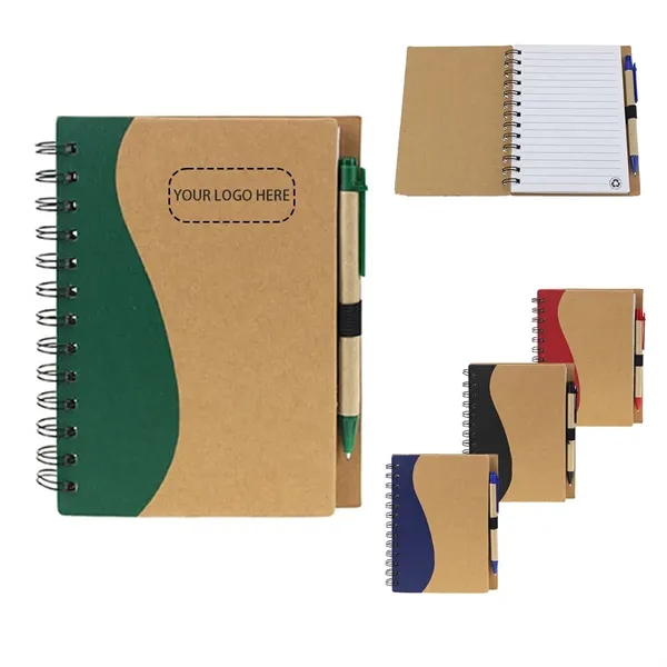 Eco Spiral Notebook & Pen - Eco Spiral Notebook & Pen - Image 0 of 3