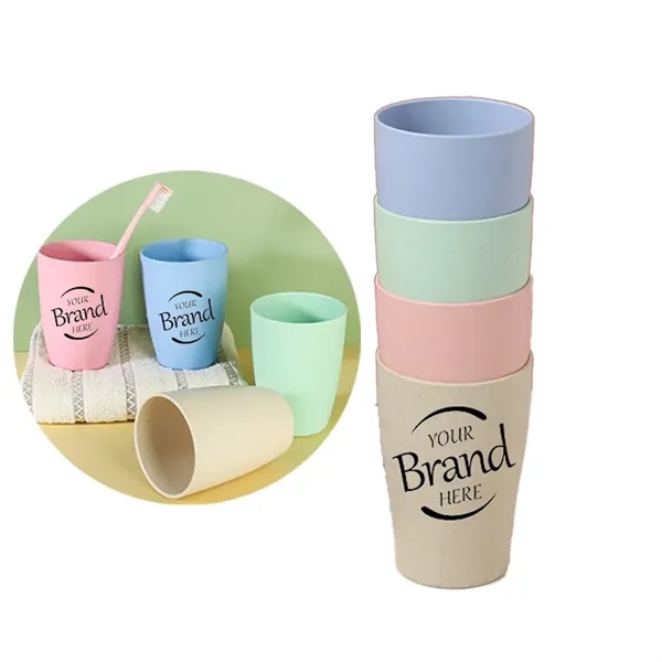 11oz Customizable Eco-Friendly Wheat Straw Cup - 11oz Customizable Eco-Friendly Wheat Straw Cup - Image 0 of 2