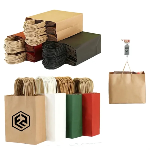 Kraft Paper Shopping Gift Retail Bags with Handles Bulk - Kraft Paper Shopping Gift Retail Bags with Handles Bulk - Image 0 of 3