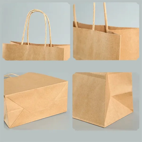 Kraft Paper Shopping Gift Retail Bags with Handles Bulk - Kraft Paper Shopping Gift Retail Bags with Handles Bulk - Image 2 of 3
