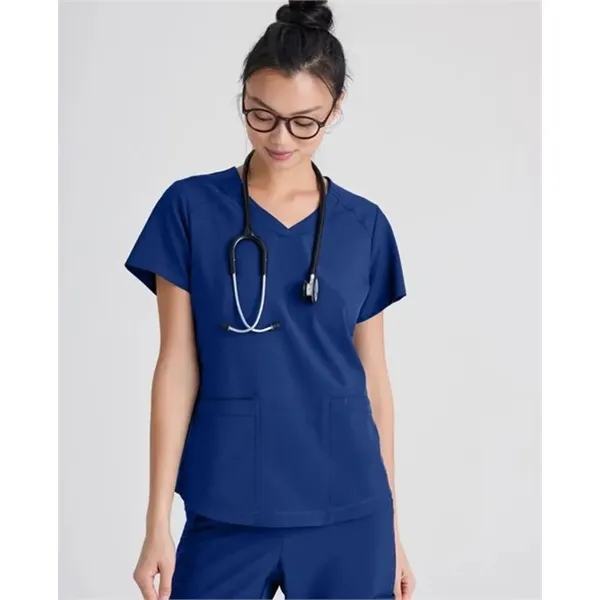 Barco Greys Anatomy Women's Evolve 2 Pocket Piped V-Neck Top - Barco Greys Anatomy Women's Evolve 2 Pocket Piped V-Neck Top - Image 6 of 12