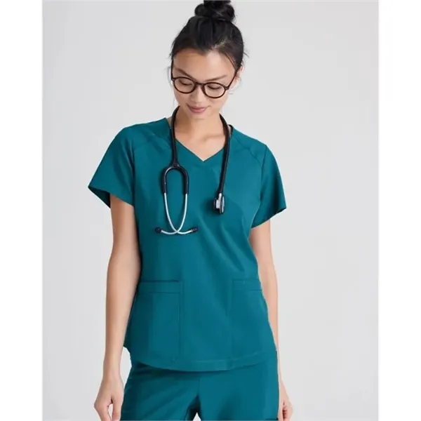Barco Greys Anatomy Women's Evolve 2 Pocket Piped V-Neck Top - Barco Greys Anatomy Women's Evolve 2 Pocket Piped V-Neck Top - Image 7 of 12