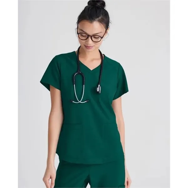 Barco Greys Anatomy Women's Evolve 2 Pocket Piped V-Neck Top - Barco Greys Anatomy Women's Evolve 2 Pocket Piped V-Neck Top - Image 8 of 12