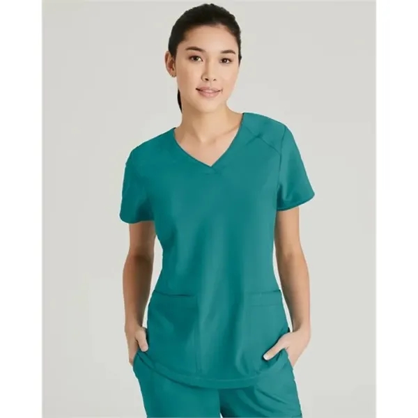 Barco Greys Anatomy Women's Evolve 2 Pocket Piped V-Neck Top - Barco Greys Anatomy Women's Evolve 2 Pocket Piped V-Neck Top - Image 9 of 12