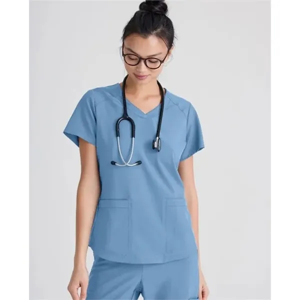 Barco Greys Anatomy Women's Evolve 2 Pocket Piped V-Neck Top - Barco Greys Anatomy Women's Evolve 2 Pocket Piped V-Neck Top - Image 10 of 12